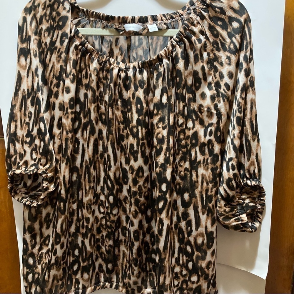 New York & company animal print top shirt